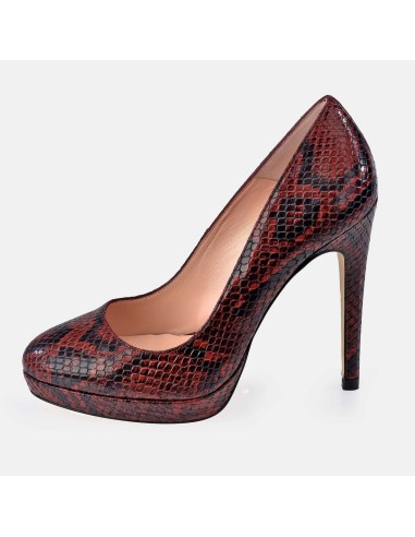 Zapato de tacón con plataforma para mujer GUY LAROCHE piel grabado Serpiente